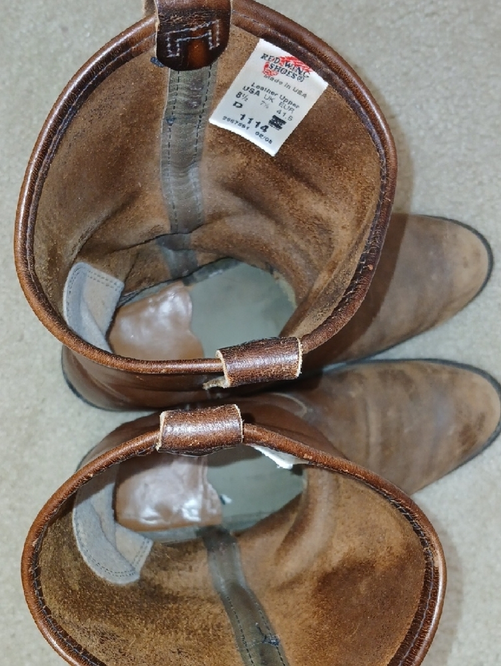 Red Wing Shoes Pecos Brown Leather Pull-On Boots Mens 8.5 D - Picture 8 of 8